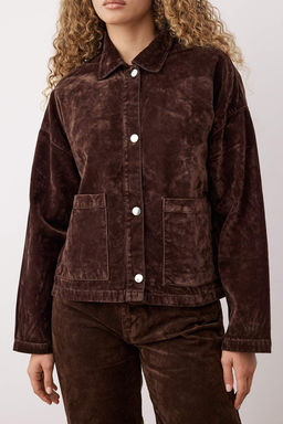 Kahverengi Suet Gorunumlu Denim Ceket TWOAW25CE00078 - Trendyolmilla фото 3