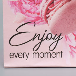 Цена за 5 шт. Пакет подарочный без ручек Enjoy every moment, 10×19.5×7 см