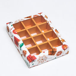 Коробка под 12 конфет новогодняя Мандарины, 19?15?3.5 см - UPAK LAND фото 6