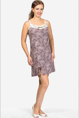 Сорочка на бретелях, двойного крашения, кофе с молоком (506-1) - Плиона фото 2