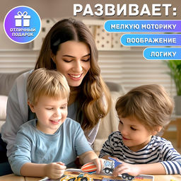 Магнитная игра Весёлый транспорт, 4 игровых поля, 32 элемента - Happy valley фото 6