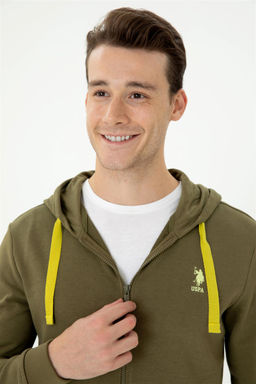 Мужской вязаный кардиган цвета хаки - U.s. polo assn фото 2