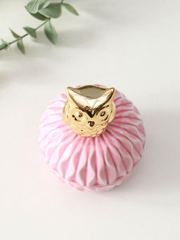 Шкатулка для украшений с крышкой «Золотая бабочка», розовая, 8×8×9 см