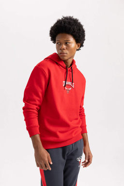 DeFactoFit Толстовка стандартного кроя с капюшоном NBA Chicago Bulls  фото 4