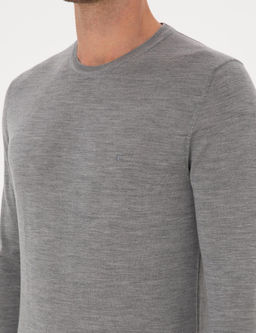 Gri Slim Fit Kazak - Cacharel фото 7