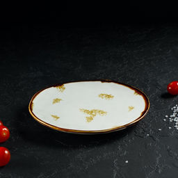 Тарелка фарфоровая Доляна Organic Gold, d=18 см, цвет белый  фото 5