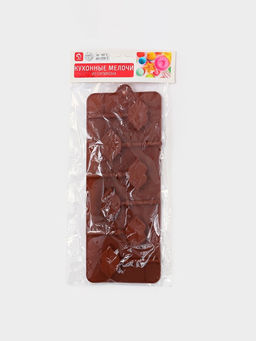 Цена за 3 шт. Форма для леденцов Доляна Поцелуй, силикон, 24?9.4?1.5 см, 6 ячеек (4?2.4 см), с палочками, коричневая