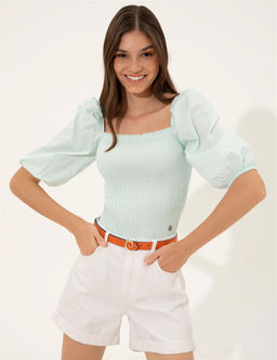 Mavi Balon Kol Bluz - Pierre cardin фото 4