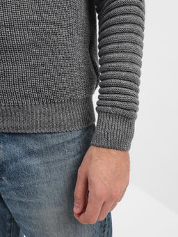 Джемпер мужской CASINO c129-полосы 3D (м.серый)  фото 4