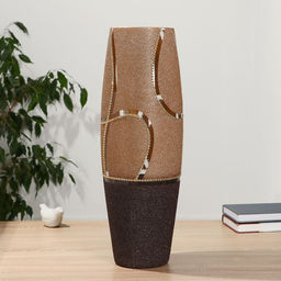 Ваза «Шелли», h=50 см, d=13 см, стекло, коричневая