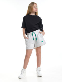 Шорты трикотажные для девочки 22-7629 св.серый меланж - Mini maxi фото 6