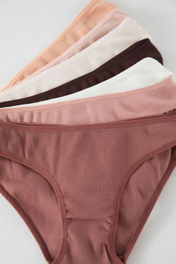 TRENDYOLMILLA Siyah-Beyaz-Ten 7li Paket Pamuklu Fitilli Klasik Orme Kulot THMSS25KU00032  фото 5