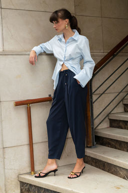 Lacivert Salvar/Harem Bagc?kl? Pantolon TWOSS25PL00126