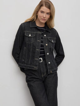 ЕМКА / Джинсовая куртка в чёрном цвете - Emka фото 4
