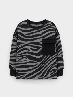 КР 302773/серый горизонт,зебра к646 джемпер (свитшот) для мал