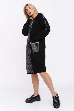 ЗЛАТА Платье С 1564/черно-серый