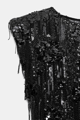 ASYMMETRIC SEQUIN MINI DRESS - Zara фото 10