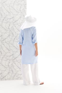 Платье-туника изо льна с вискозой - Elletto фото 7