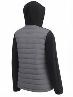 Куртка мужская гибридная стёганая с капюшоном с графеновой подкладкой серого цвета 9627_1Sr