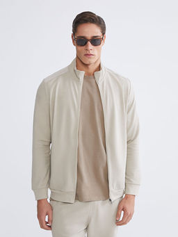 Dik Yaka Erkek Fermuarl? Sweatshirt