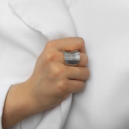 Кольцо металл Тренд пружинка, цвет серебро, размер 16 - Qf фото 4