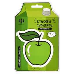 Стикеры-закладки пластиковые, 100х104 мм, 25 шт., арт. 65190 / 48 ЯБЛОКО (материал: пластик цвет: зе