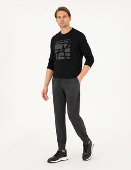 Antrasit Melanj Slim Fit Pa_as_ Lastikli E_ofman Alt_ - Pierre cardin фото 3