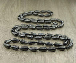 Гематит (Бразилия), капли, бусы длиной 122см