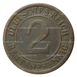 Монета 2 рентенпфеннига 1923 года G Германия
