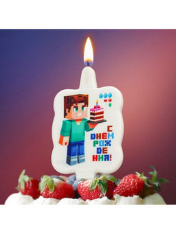 Цена за 2 шт. Свеча в торт «С днем рождения»