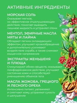 Охлаждающий гель-скраб для проблемных зон с ментолом и лаймом - Siberina фото 5