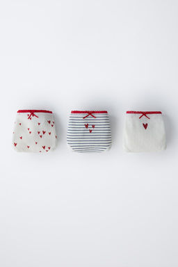 AGES 2-6/ THREE-PACK OF HEART PRINT BRIEFS - Zara фото 5