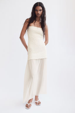 Vestido bandeau en tejido dual - H&m фото 5