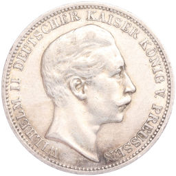 Монета 3 марки 1908 года А Германия (Пруссия)