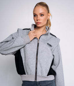 Толстовка #КТ5860, серый меланж