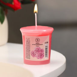 Цена за 3 шт. Свеча ароматическая Peony, пион, 5×4.5 см
