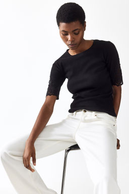 Top de canal? con inserciones de encaje - H&m фото 6