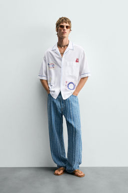 CONTRAST EMBROIDERY SHIRT - Zara фото 9