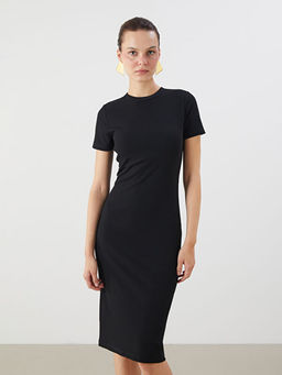 Bisiklet Yaka Bodycon Elbise