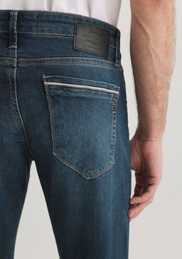 Marcus Mavi Premium Puslu Koyu Mavi Jean Pantolon  фото 7