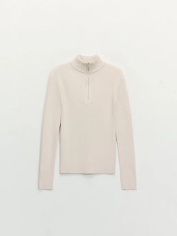 Джемпер в рубчик с молнией / Zarina  фото 7