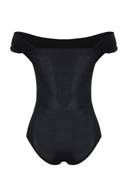 TRENDYOLMILLA Siyah Asimetrik Yaka Simli Orme Body TPRSS25BD00007 фото 10