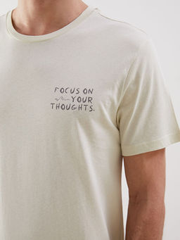 Bisiklet Yaka Bask?l? Penye Erkek Ti??rt