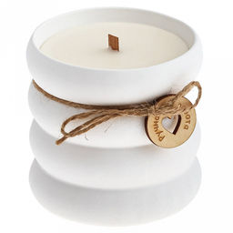 Свеча "Мишель" д10см, h9,5см, парафин, в подсвечнике из гипса, белый, время горения 18 часов (Россия)