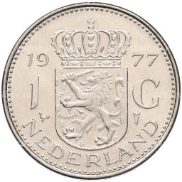 Монета 1 гульден 1977 года Нидерланды