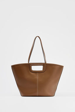 MAXI TOPSTITCHED TOTE BAG - Zara фото 3