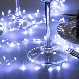 Гирлянда Мишура 1 м, роса, IP20, серебристая нить, 100 LED, 2 режима, от батареек АА?3, свечение белое - Luazon lighting фото 2