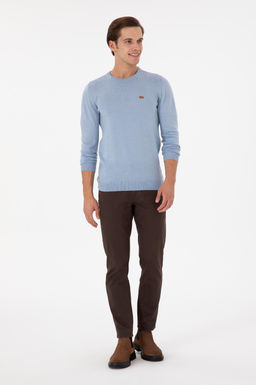 Erkek Kahverengi Slim Fit Kanvas Pantolon