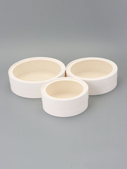 Набор подарочных коробок 3 в 1 круглые с окном, завальцованные, белые, 20×18×15 см