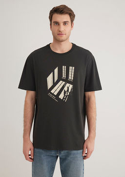 Bask?l? Antrasit Tisort - Mavi фото 3